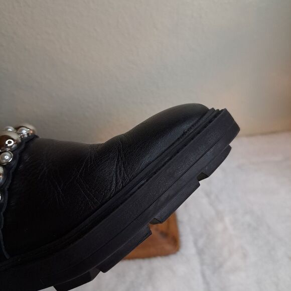 Zara Savida Ankle Boots with Pearl Straps Black Size 6 (36UK) w/1 flaw - Picture 6 of 13